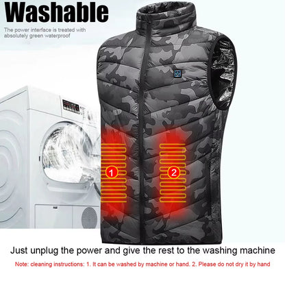 9 Heated Vest Zones Electric Heated Jackets Men Women Sportswear Heated Coat Windproof Heat Coat USB Heating Jacket for Camping