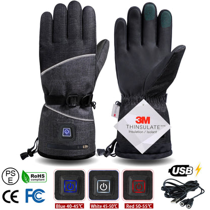 Winter Gloves 3M Cotton Heating Hand Warmer Electric Thermal Gloves Waterproof Snowboard Cycling Motorcycle Bicycle Ski Outdoor