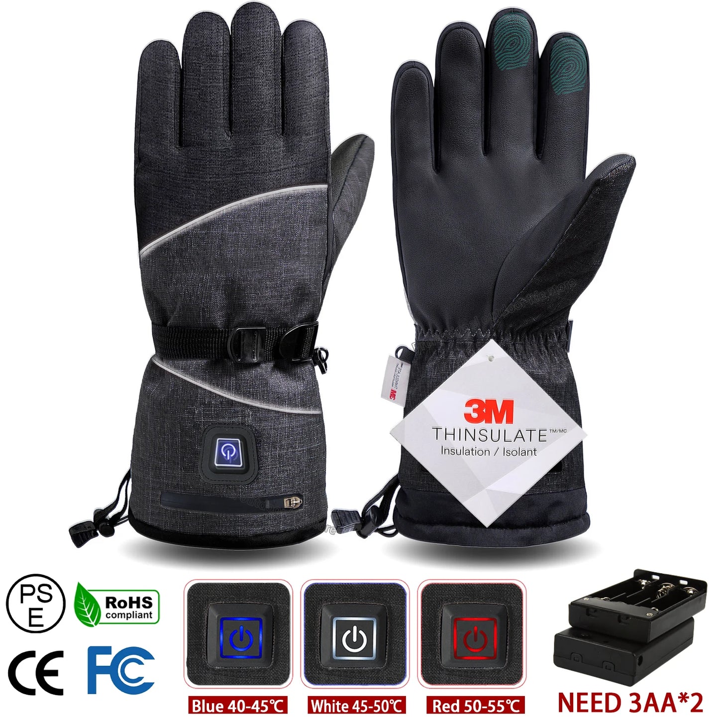 Winter Gloves 3M Cotton Heating Hand Warmer Electric Thermal Gloves Waterproof Snowboard Cycling Motorcycle Bicycle Ski Outdoor